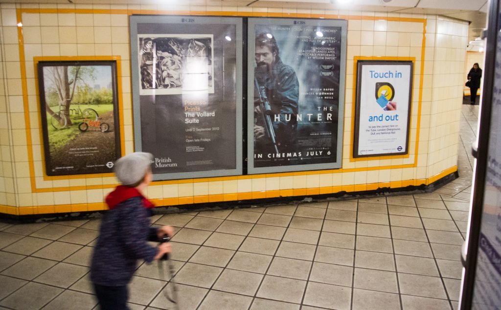 The Hunter poster catches a kids attention at my local tube station.